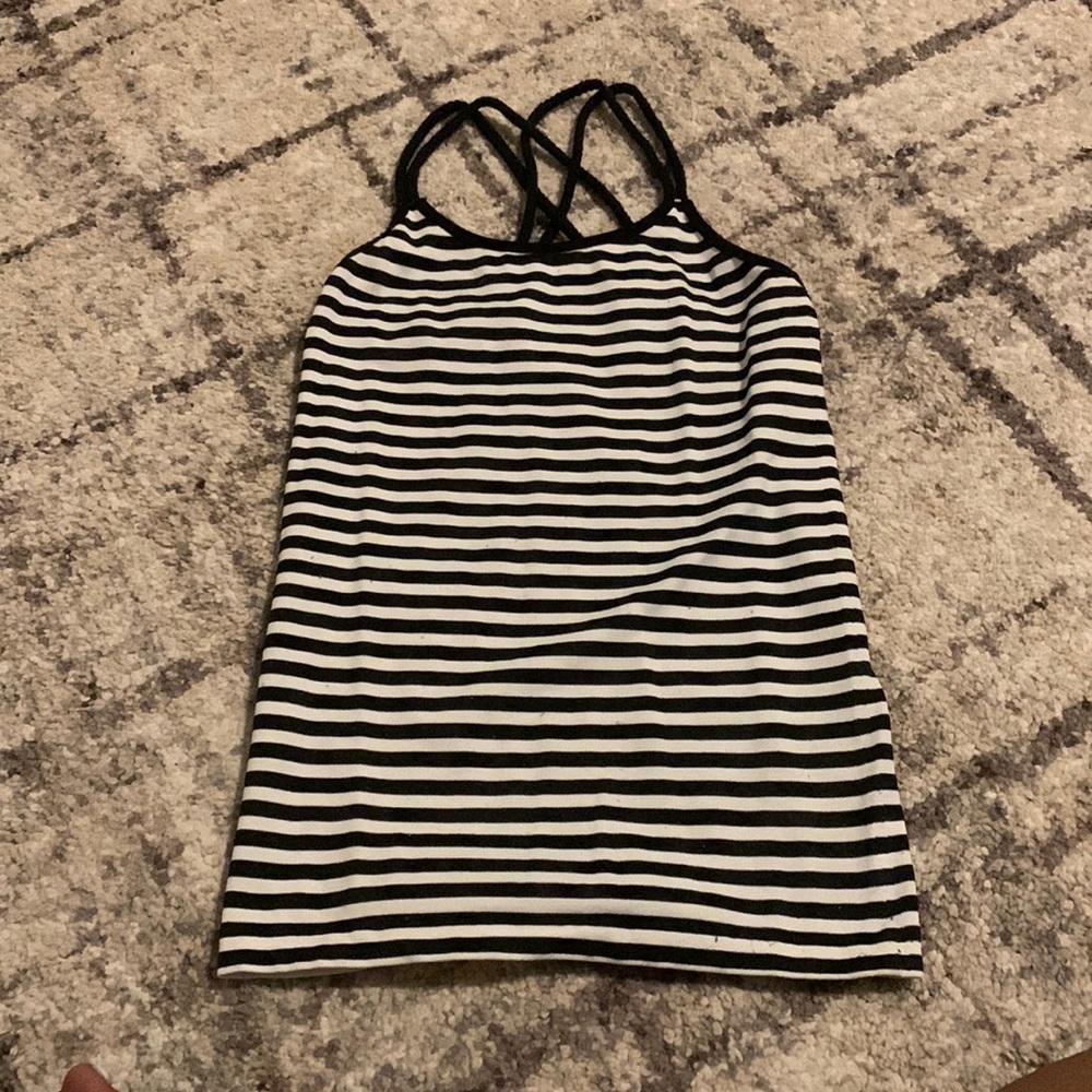 Black and white striped Top
